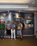 SOFO Shark Research and Education Team at the Museum in front of SOFO’s new interactive shark exhibit.